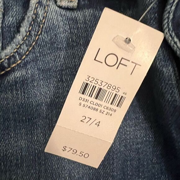 Loft Super Soft Girlfriend Mid Rise Regular Fit Womans Jeans Sz 27/4 Indigo Wash - Picture 3 of 12